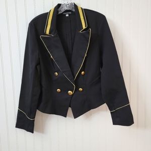 Cline-Kolarek vintage black blazer with gold accents size 10